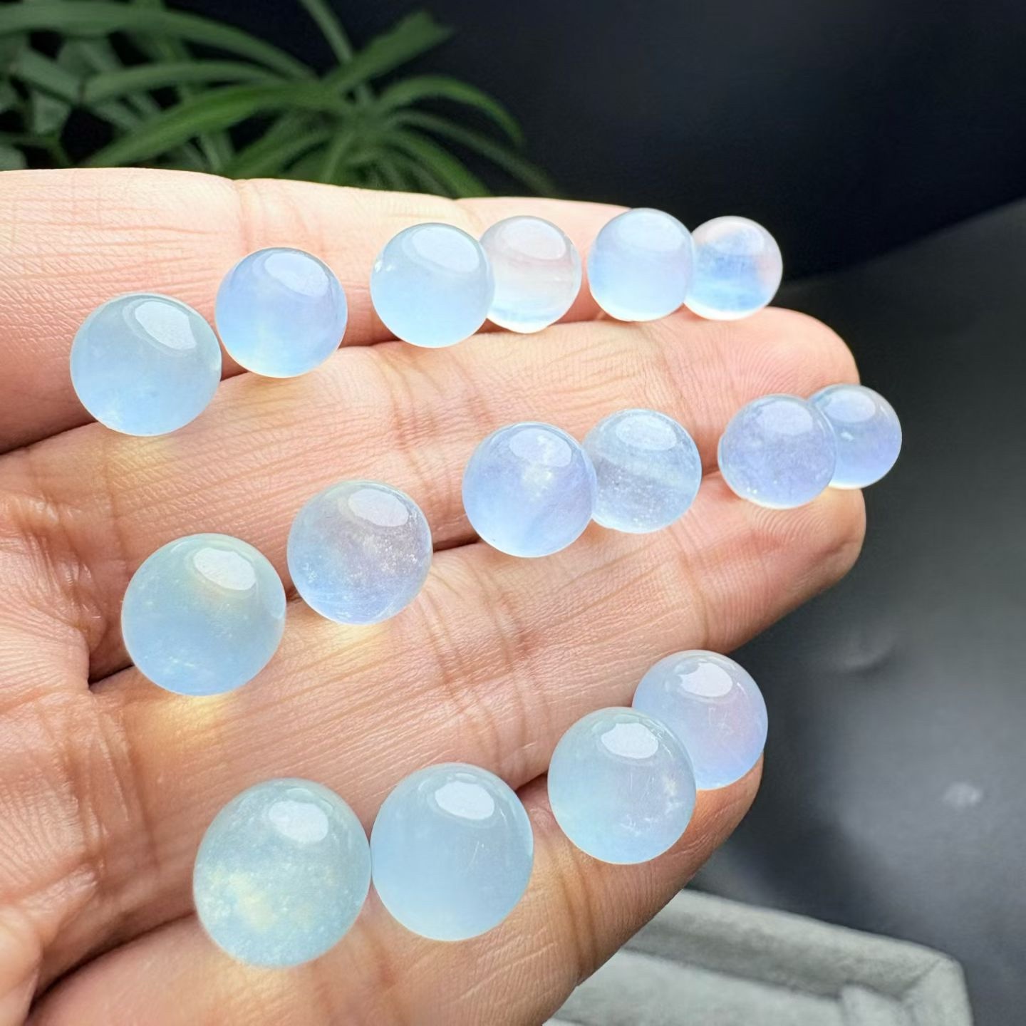 New natural aquamarine bead earrings available Gemstone size: approximately 8mm - Image 3