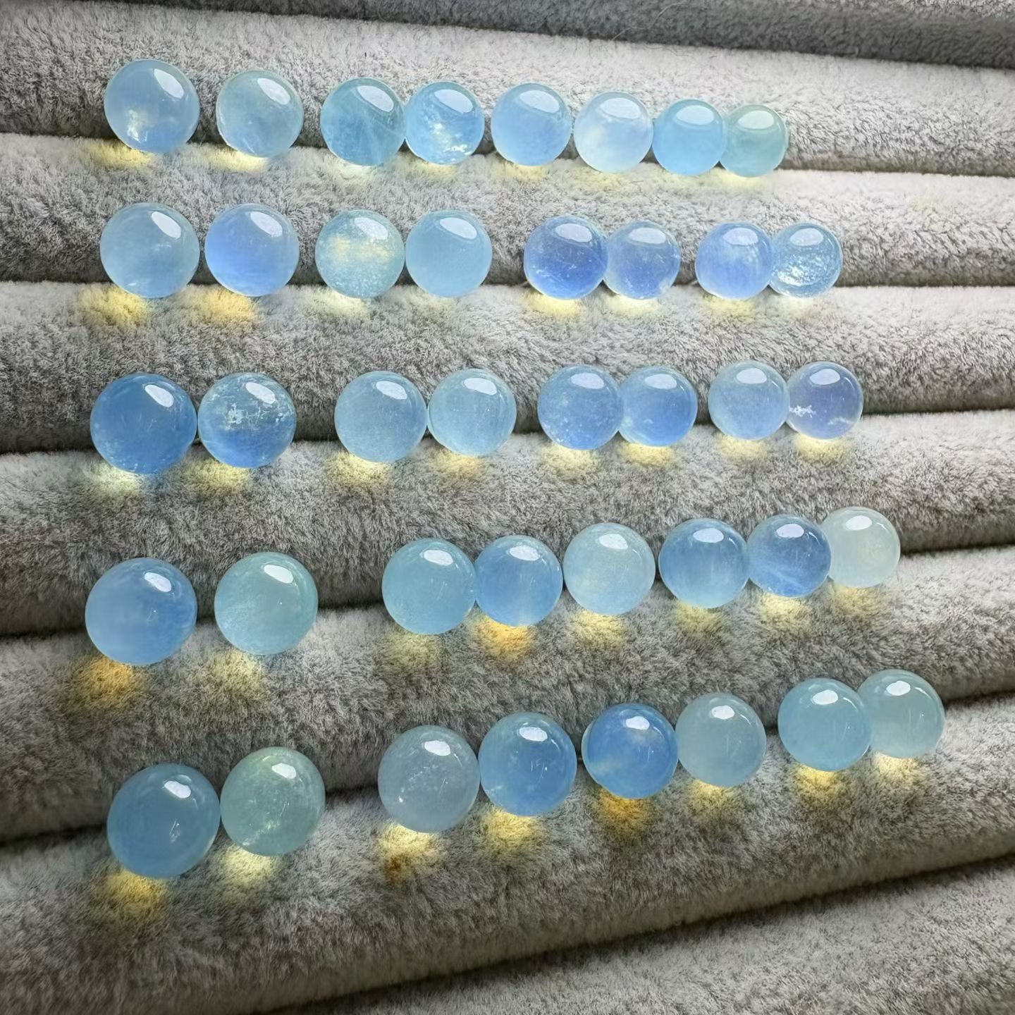 New natural aquamarine bead earrings available Gemstone size: approximately 8mm - Image 4