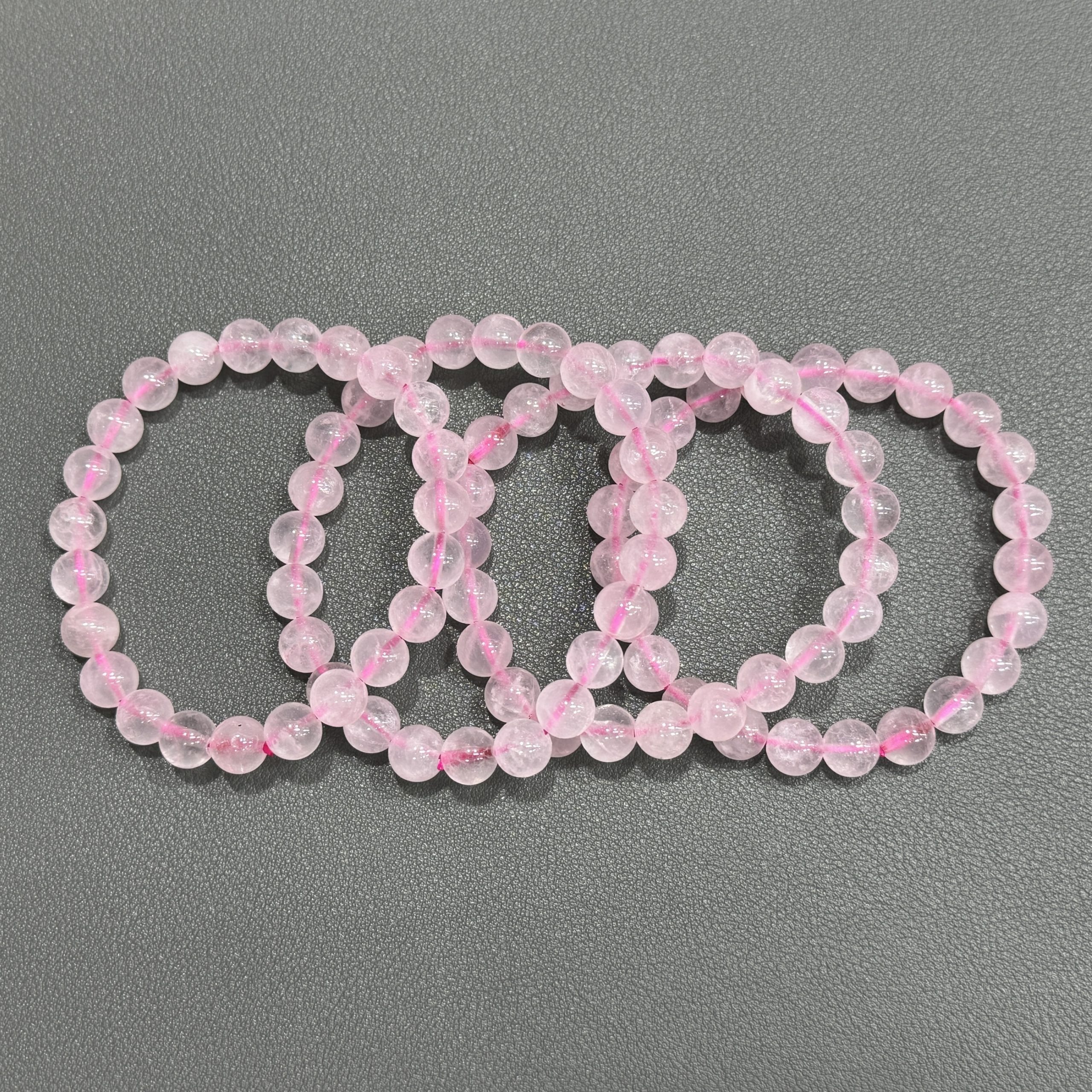 Natural rose quartz bracelet 8mm in size weighing approximately 20 grams. - Image 4