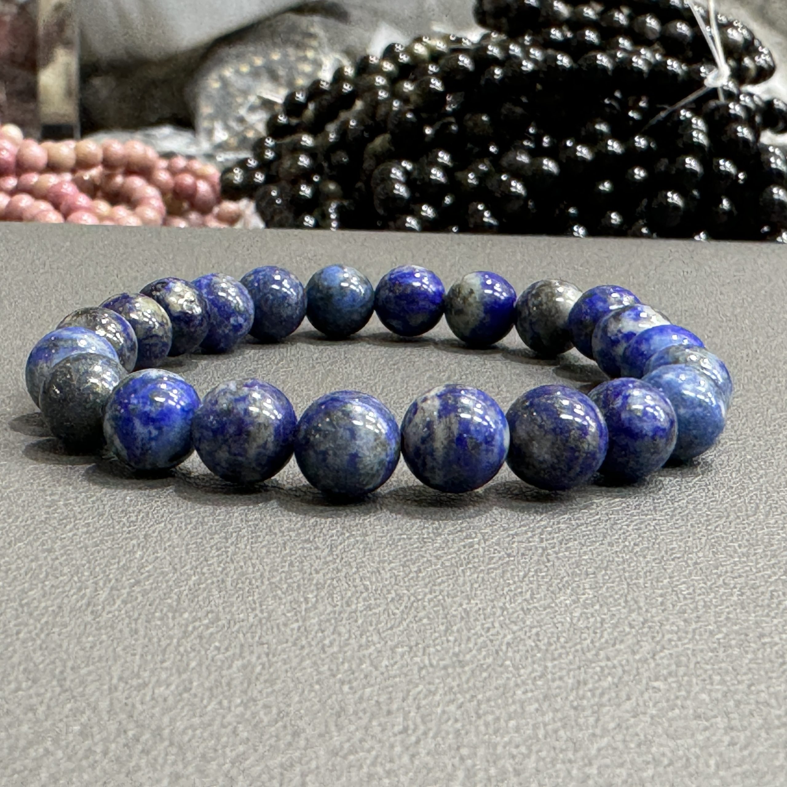 Natural lapis bracelet 8mm in size weighing approximately 20 grams