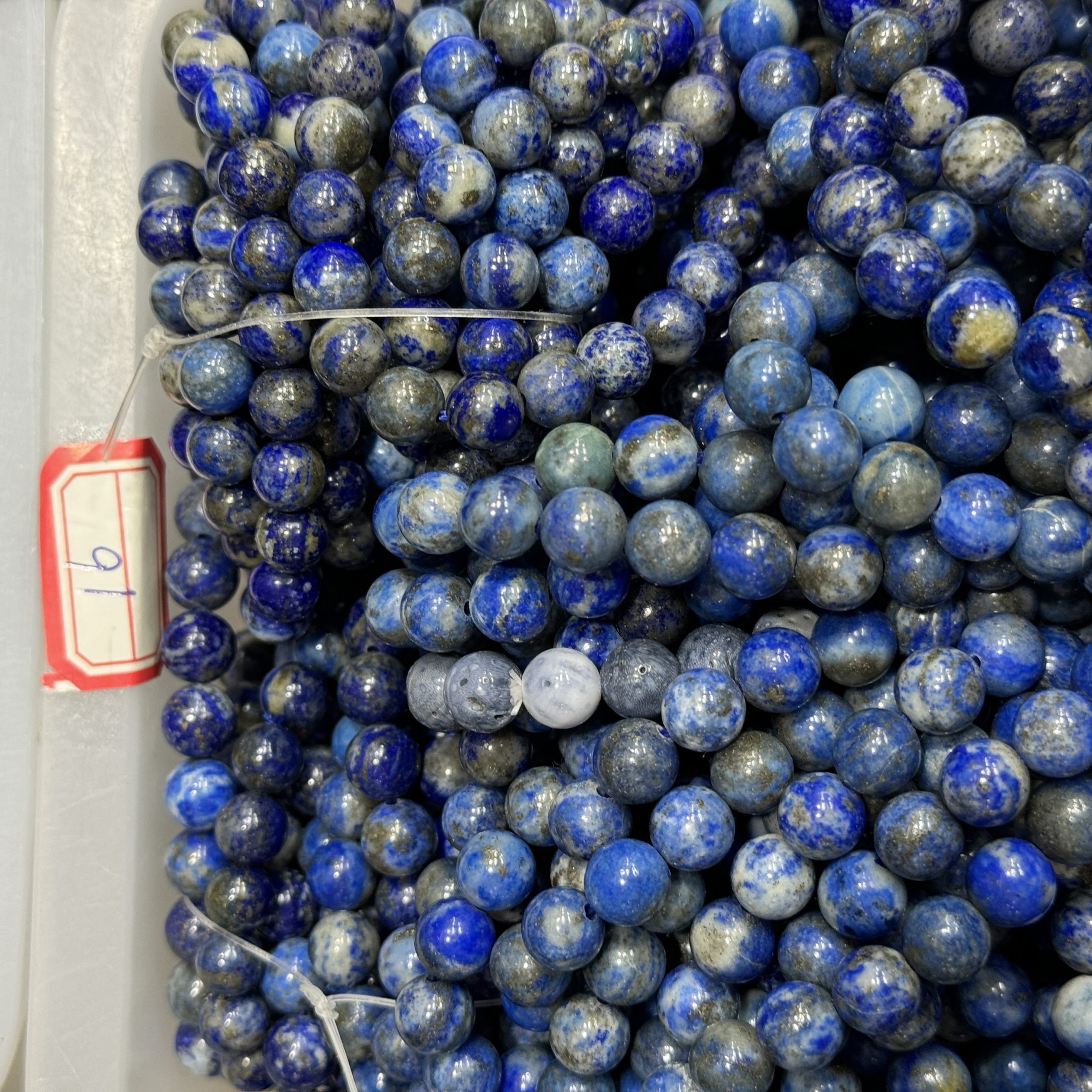 Natural lapis bracelet 8mm in size weighing approximately 20 grams - Image 5