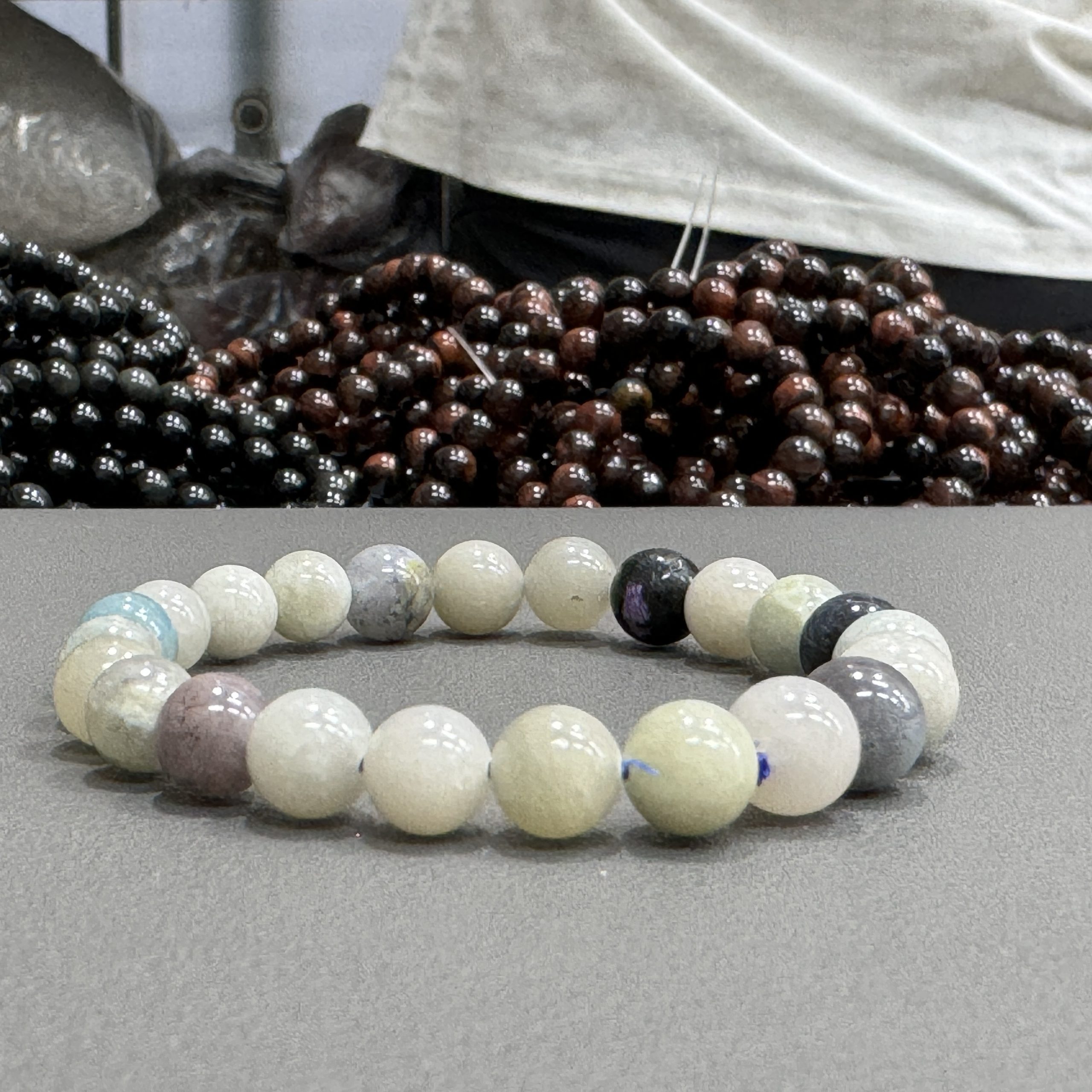 Natural trolleite bracelet 8mm in size weighing approximately 20 grams