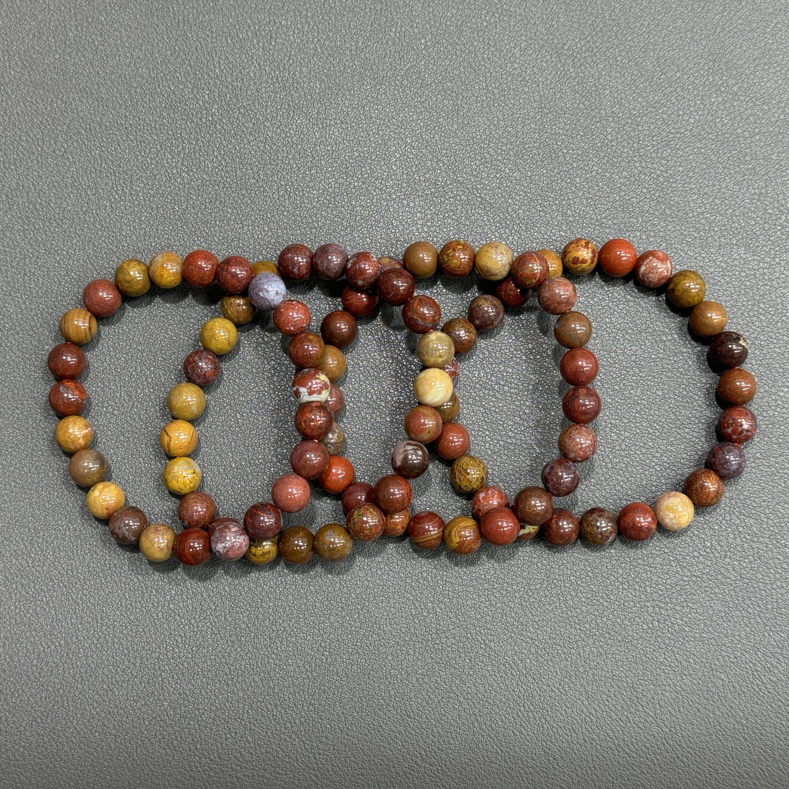 Natural ocean jasper bracelet 8mm in size weighing approximately 20 grams - Image 3