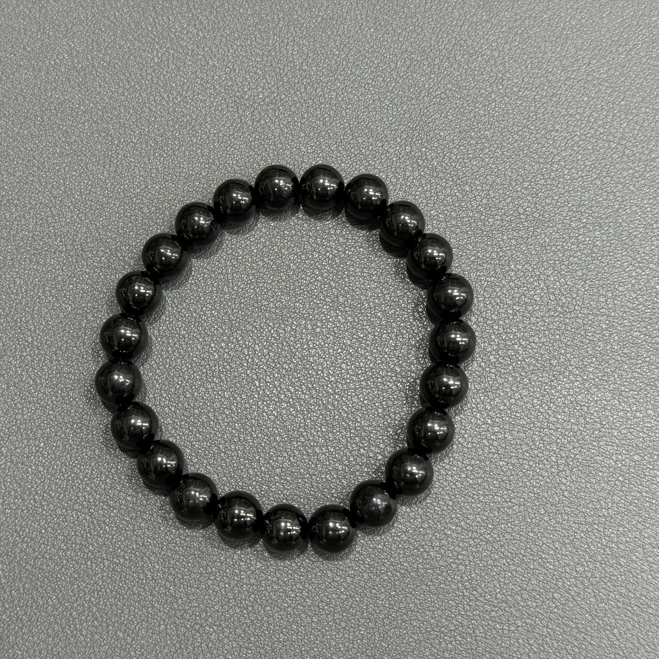 Natural black tourmaline bracelet 8mm in size weighing approximately 20 grams - Image 2