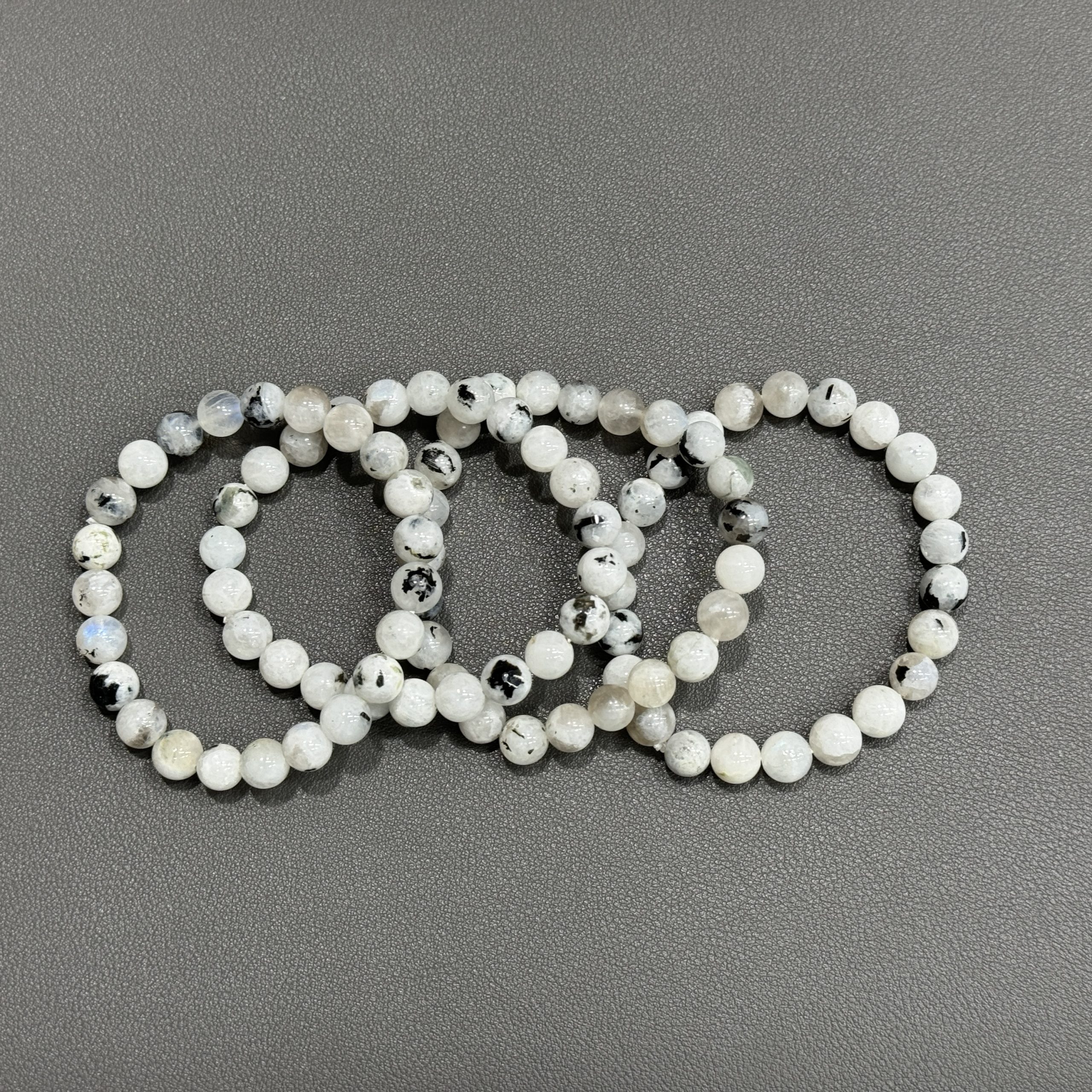 Natural rainbow moonstone bracelet 8mm in size weighing approximately 20 grams - Image 4