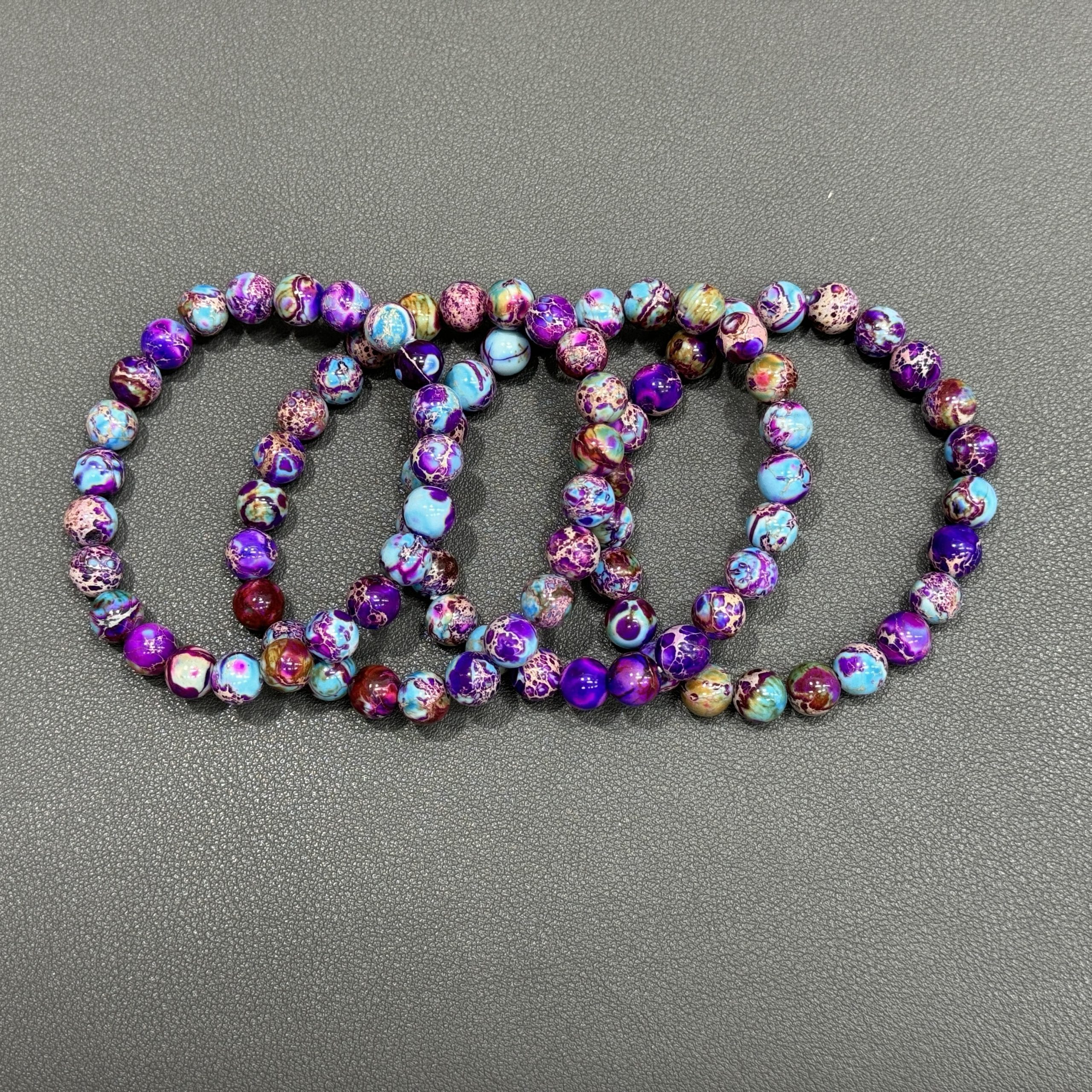Imperial jasper bracelet 8mm in size weighing approximately 20 grams - Image 4