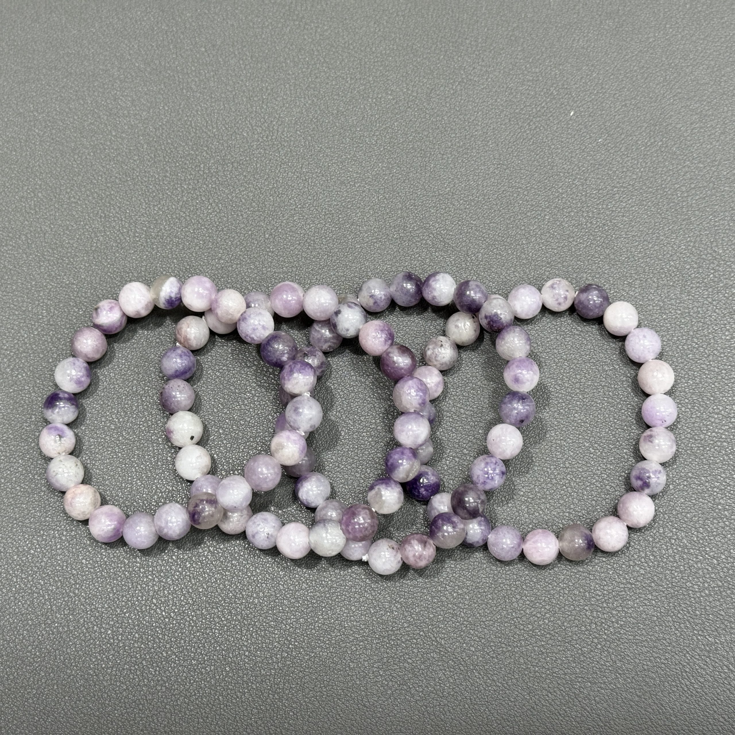 Natural lepidolite bracelet 8mm in size weighing approximately 20 grams - Image 4