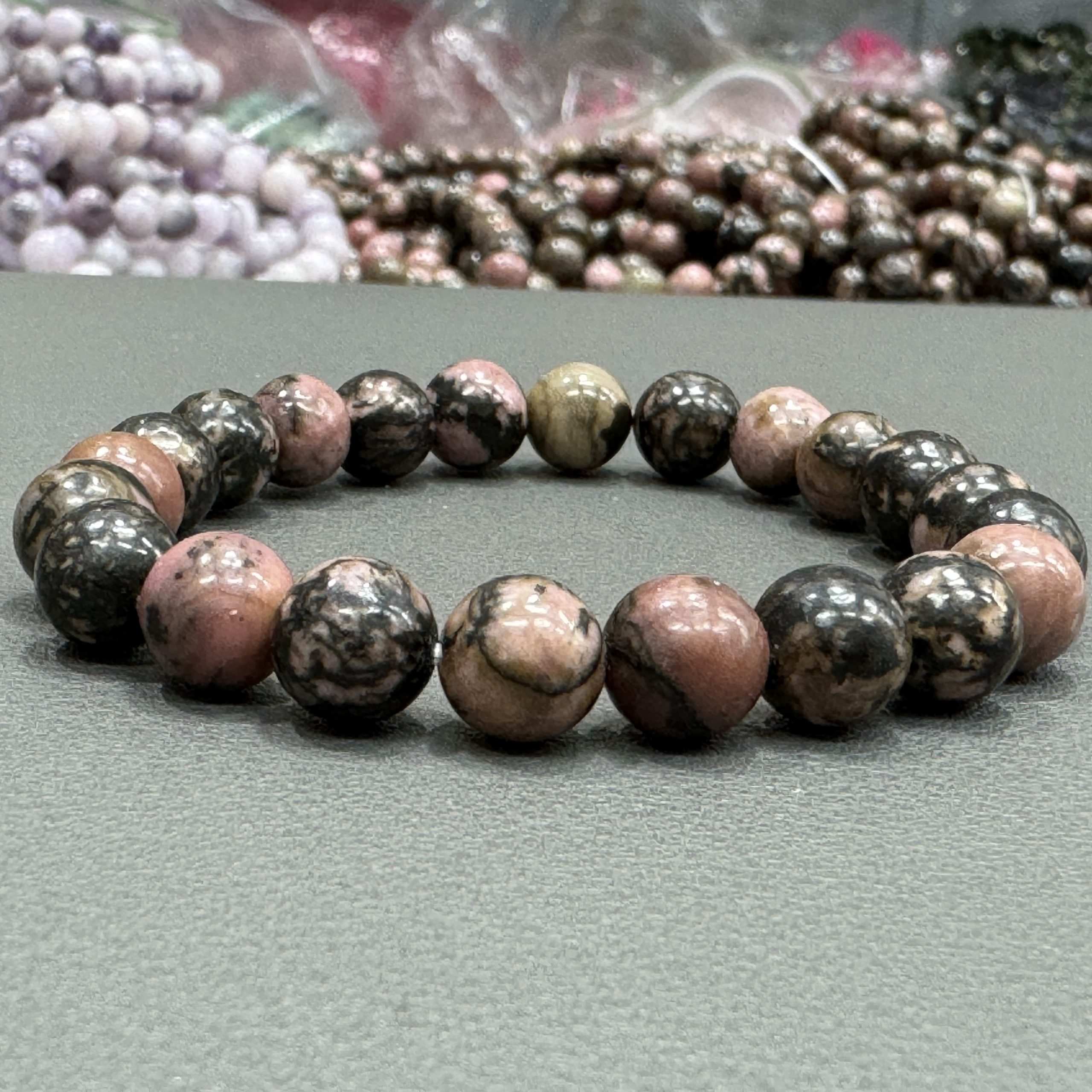 Natural Rhodnite bracelet 8mm in size weighing approximately 20 grams