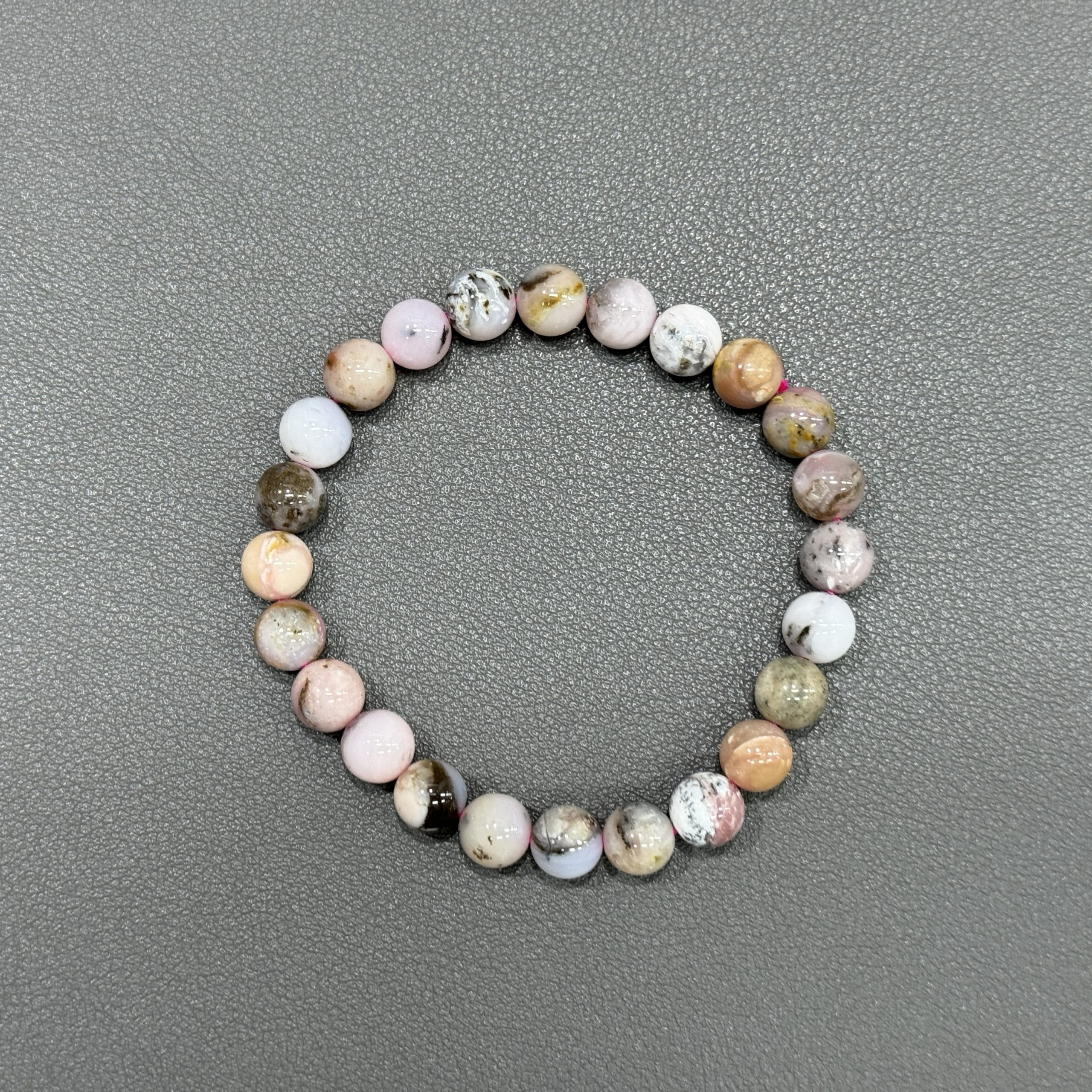 Natural pink opal bracelet 8mm in size weighing approximately 20 grams - Image 2