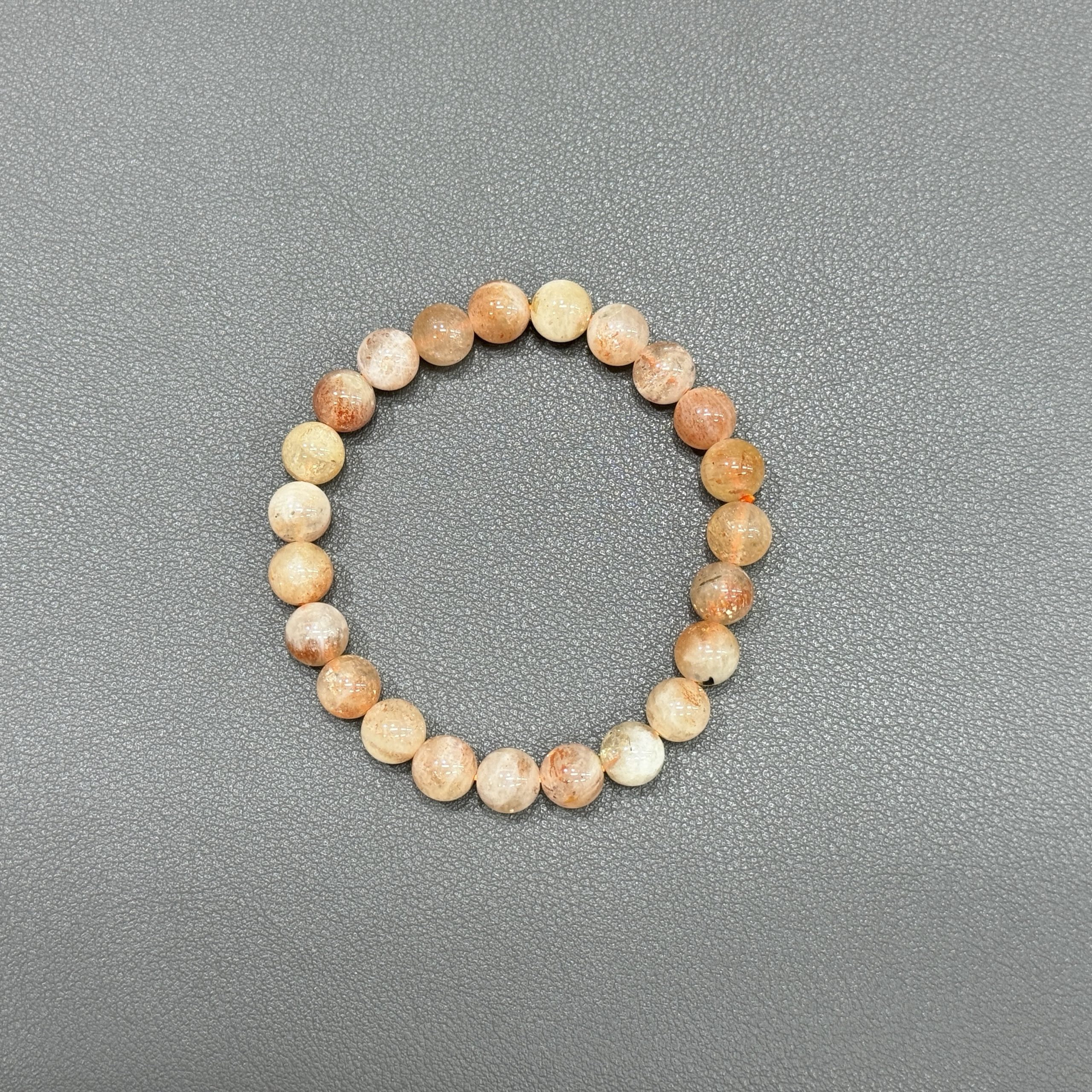 Natural sunstone bracelet 8mm in size weighing approximately 20 grams - Image 2