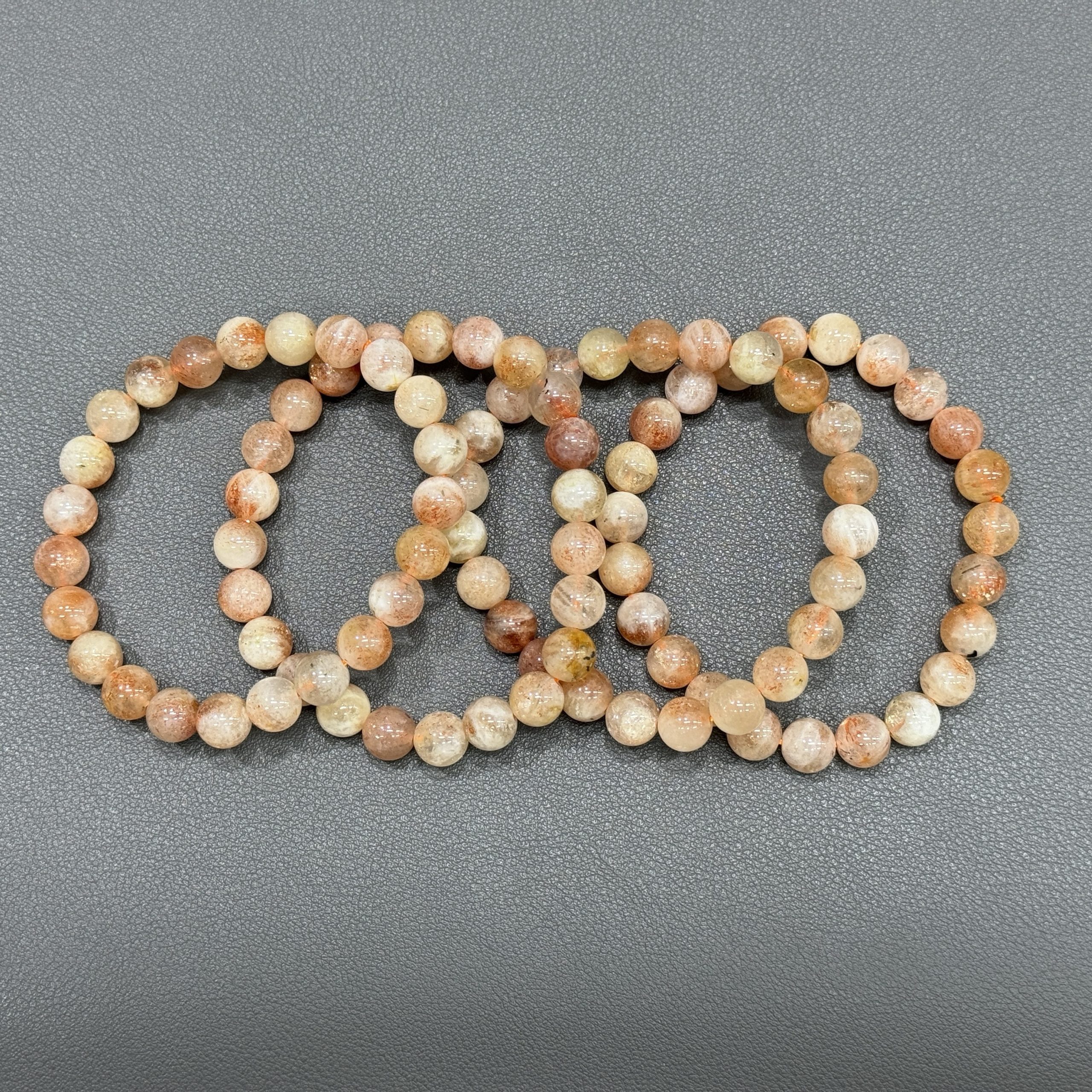 Natural sunstone bracelet 8mm in size weighing approximately 20 grams - Image 4