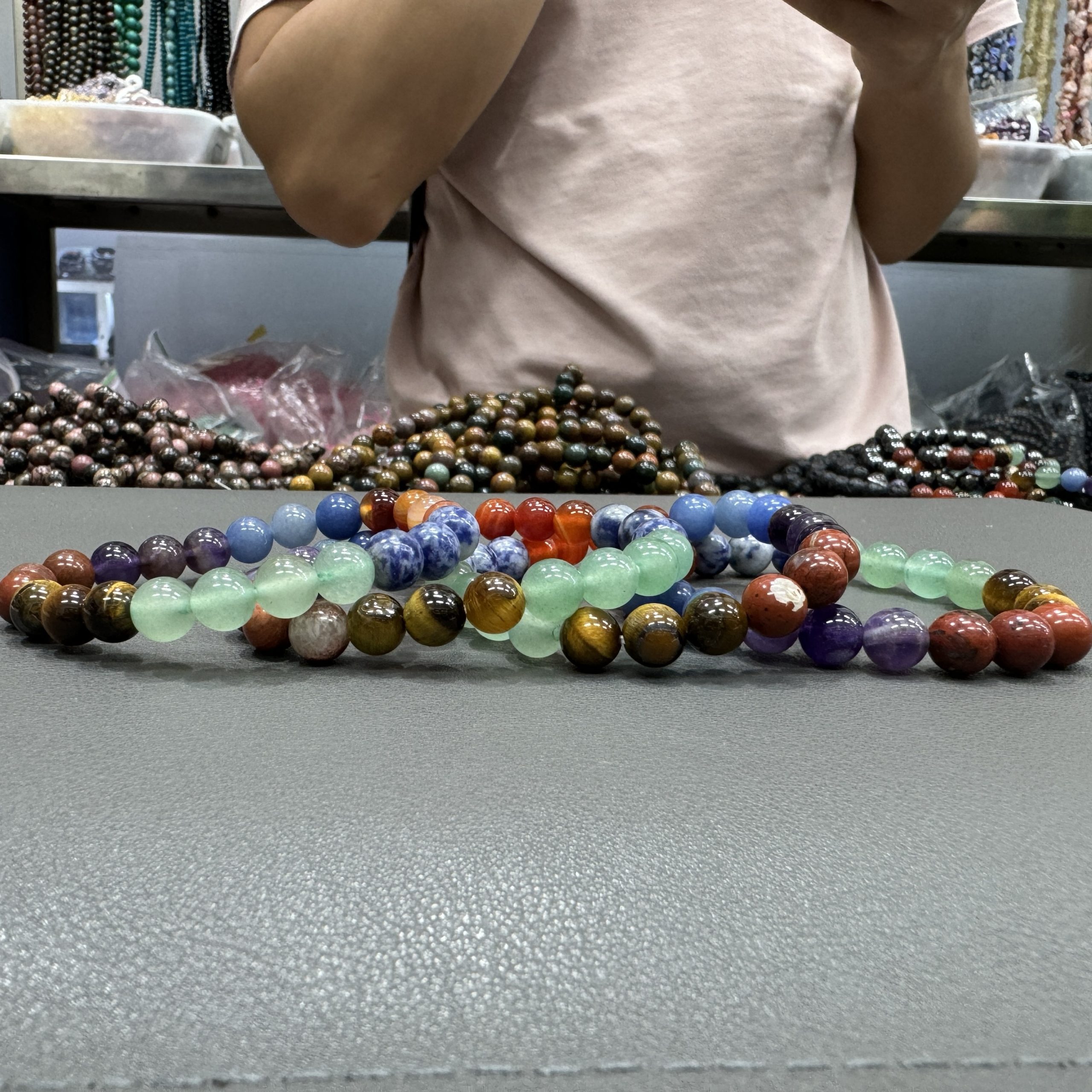 Natural crystals chakras bracelet 8mm in size weighing approximately 20 grams - Image 3