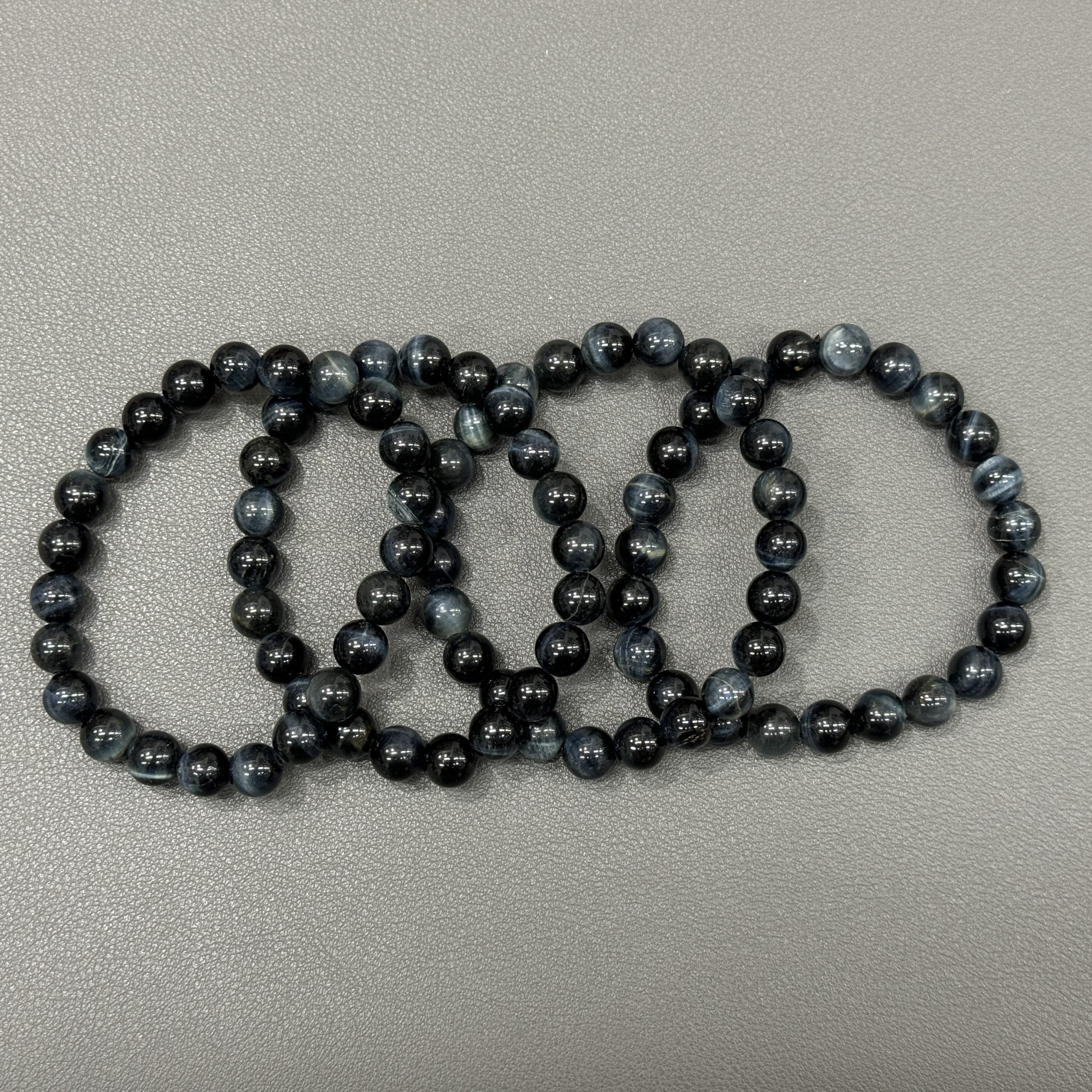 Natural blue tiger’s eyes bracelet 8mm in size weighing approximately 20 grams - Image 4