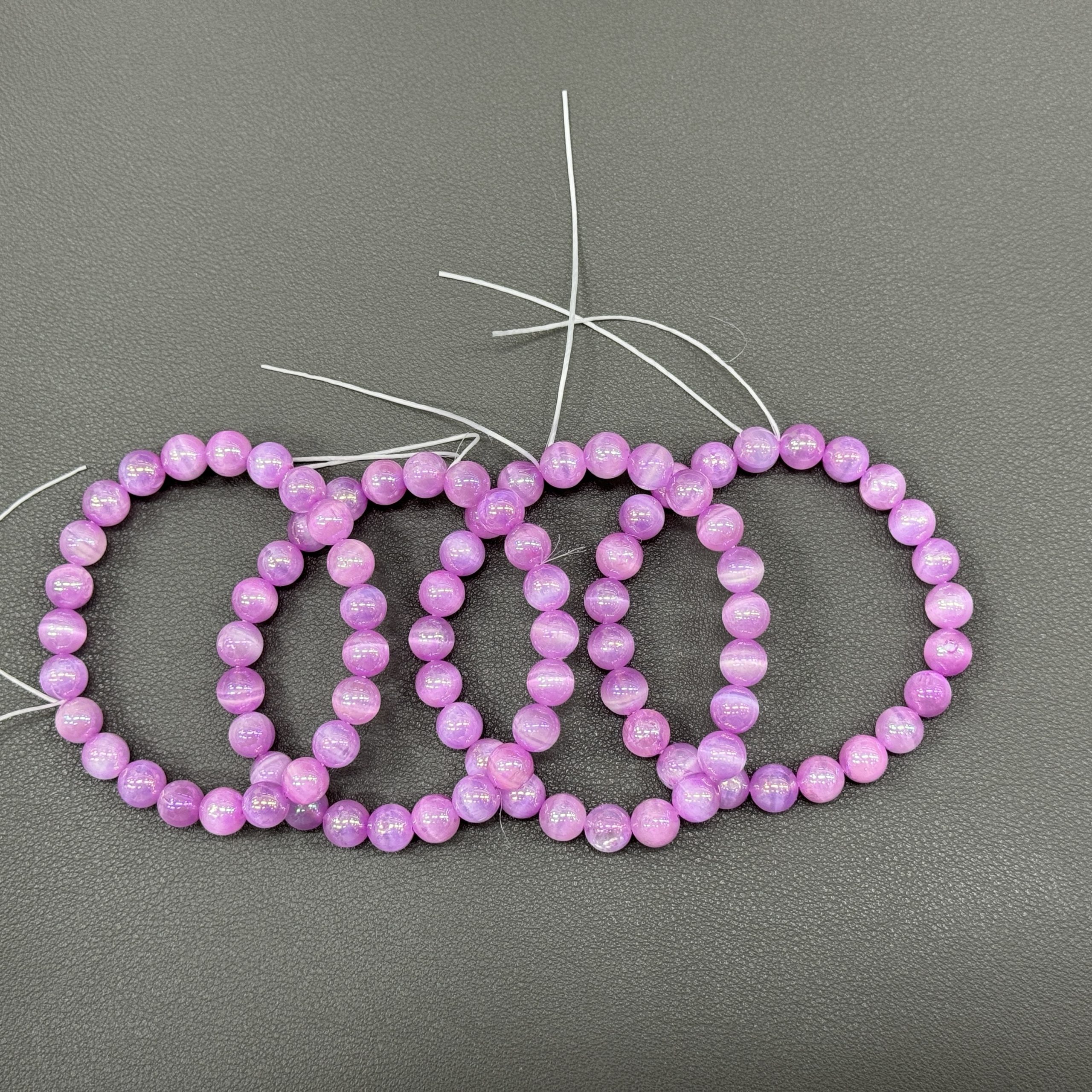 Purple cat’s eyes bracelet 8mm in size weighing approximately 20 grams - Image 4