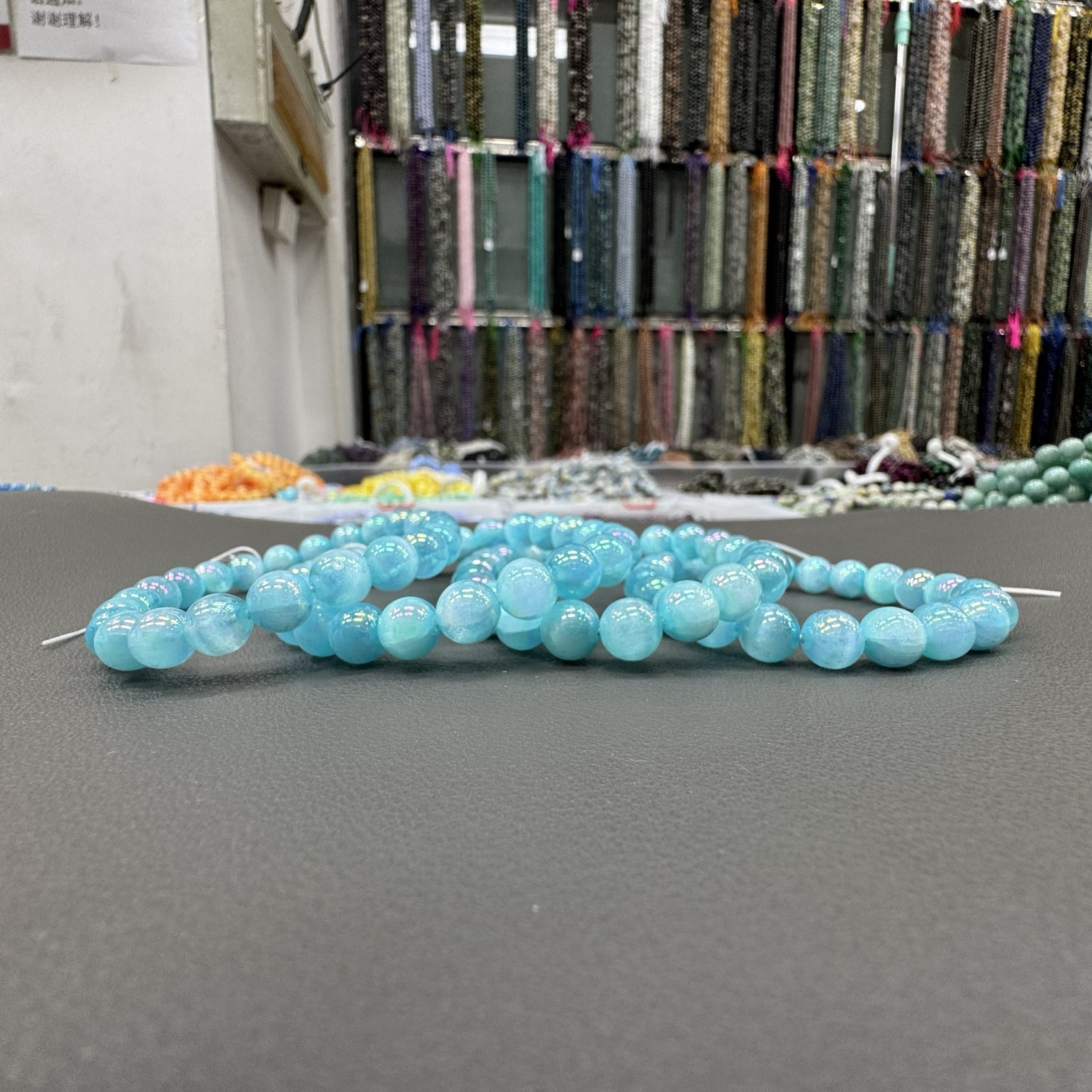 Blue cat’s eyes bracelet 8mm in size weighing approximately 20 grams - Image 3
