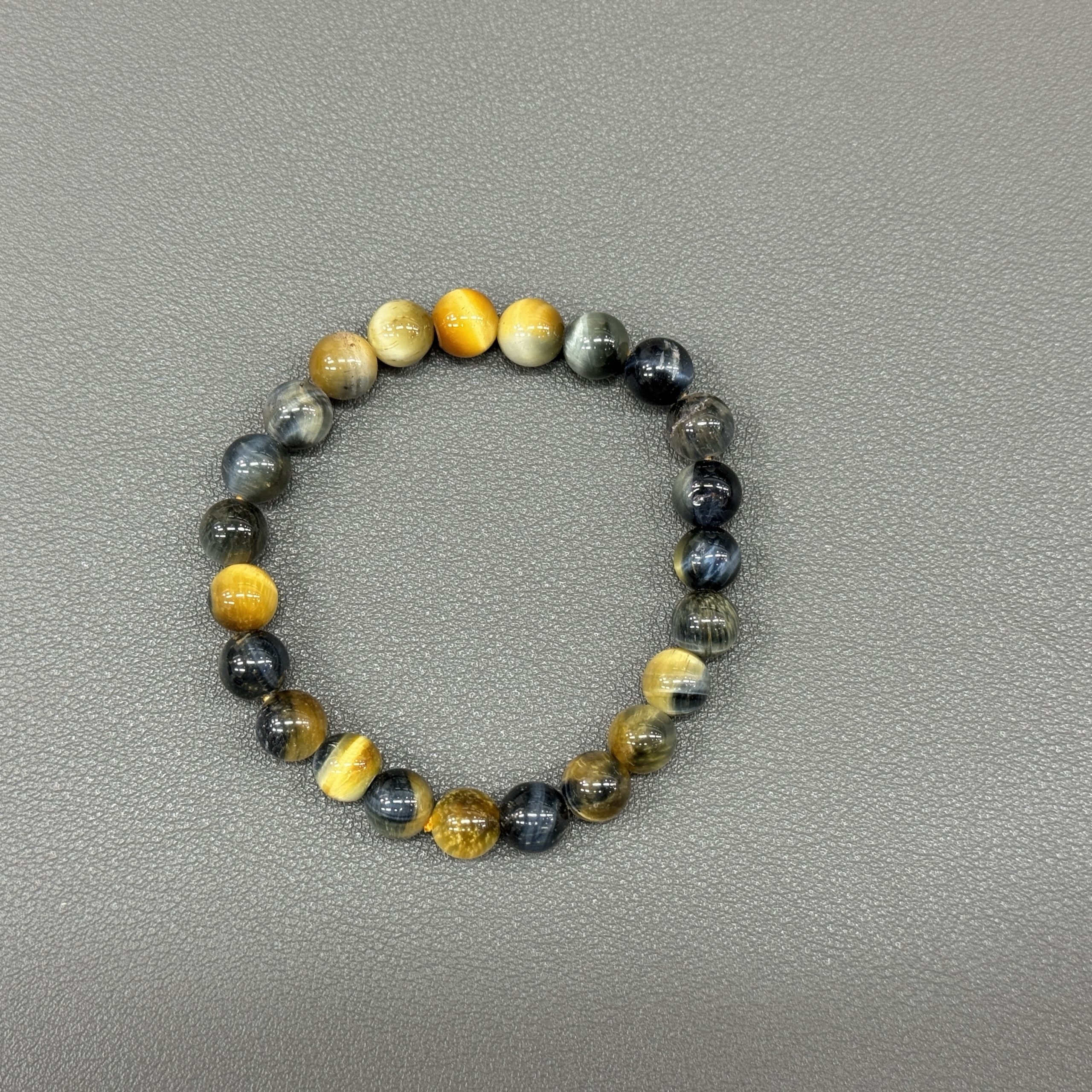 Natural blue tiger’s eyes bracelet 8mm in size weighing approximately 20 grams - Image 2