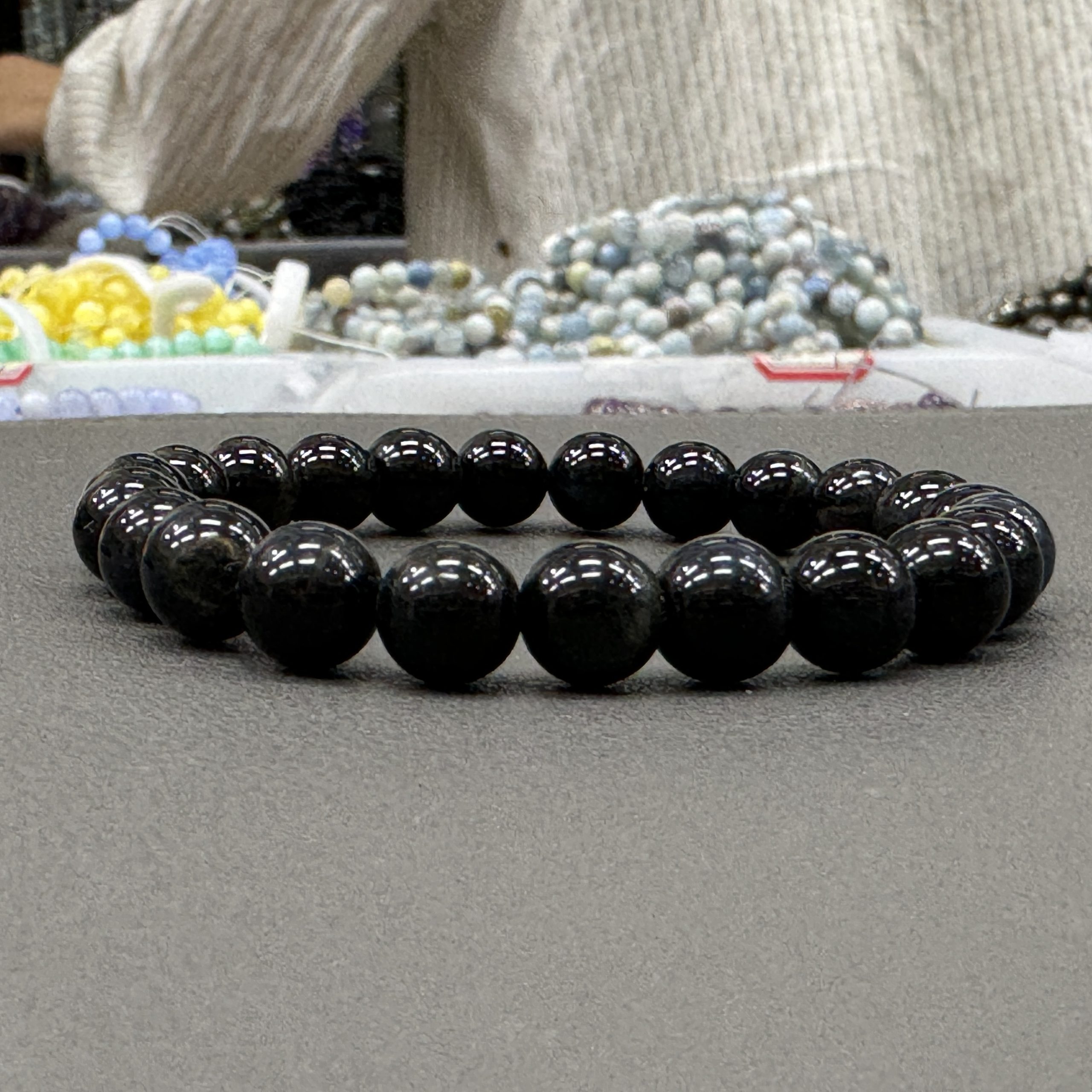 Natural blue tiger’s eyes bracelet 8mm in size weighing approximately 20 grams