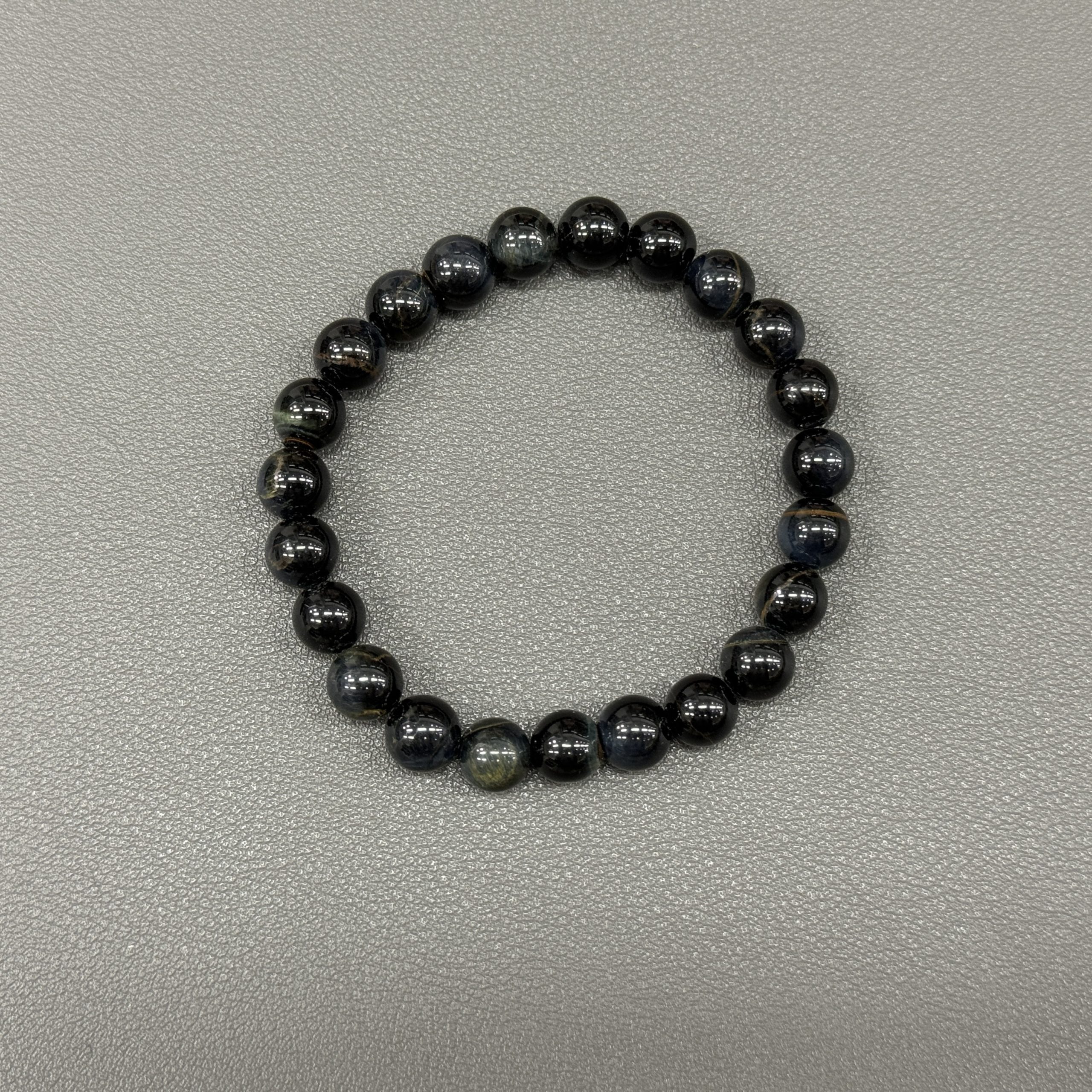 Natural blue tiger’s eyes bracelet 8mm in size weighing approximately 20 grams - Image 2