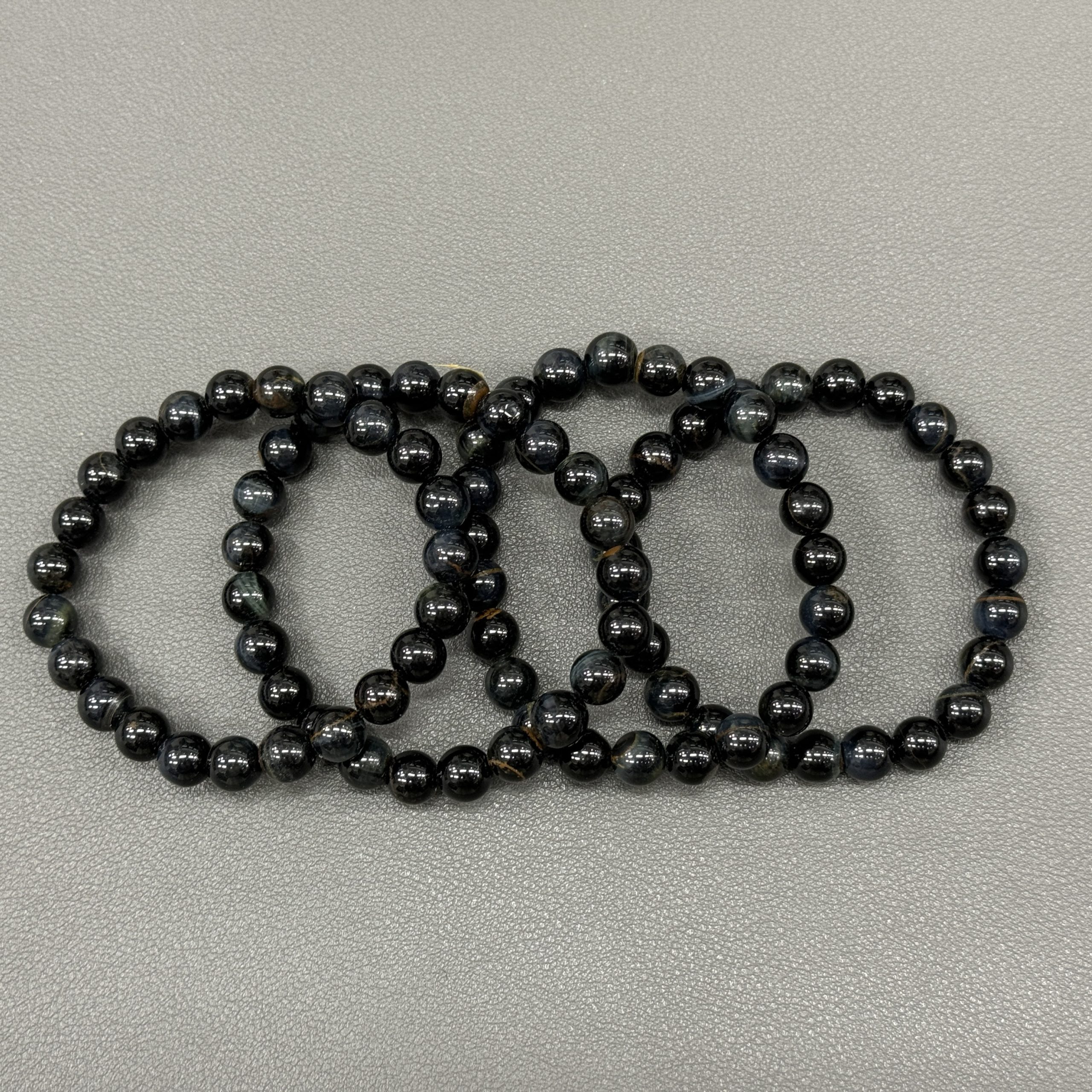 Natural blue tiger’s eyes bracelet 8mm in size weighing approximately 20 grams - Image 4